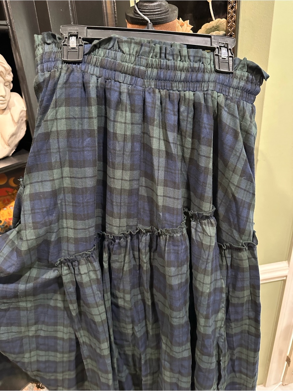 Scarlet Darkness Renaissance Plaid Maxi Skirt – Asymmetrical Hem – Size Small - Picture 7 of 9